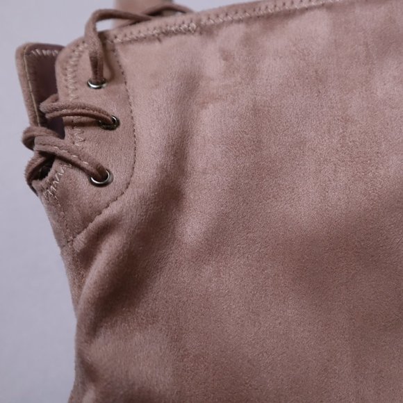 Peep Toe Over the Knee Suede Pink Boots Size 6 - Picture 13 of 16